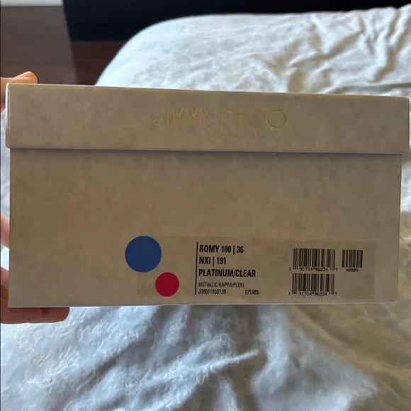 JIMMY CHOO Limited Edition Platinum/Plexi Romy Pointed Heels 100mm Like New! - Picture 10 of 10